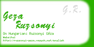 geza ruzsonyi business card